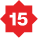 Red star with number fifteen